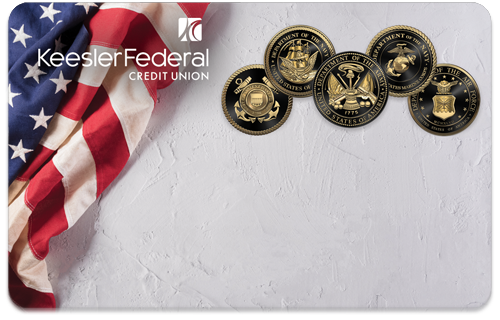 Keesler Credit Union Service Mastercard Platinum debit card design.