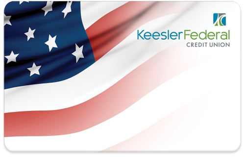 Keesler Credit Union Old Glory Mastercard Platinum debit card design